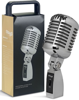 STAGG SDM100 CR - Профессиональный кардиоидный динамический микрофон с картриджем DC04, винтажный
