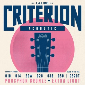 C520T Criterion Extra Light Комплект струн для акустической гитары. Верхние струны - сталь, басове с