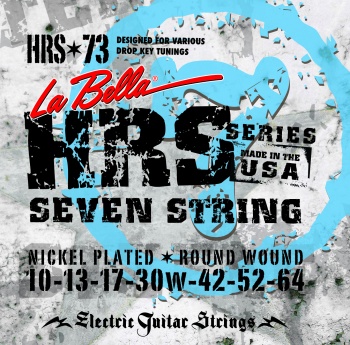 HRS-73 Hard Rockin Steel Комплект струн для 7-ми струнной электро-гитары. (10-64) / LA BELLA
