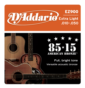 EZ900 Струны для акустической гитары, бронза 85/15, Extra Light 10-50, D`ADDARIO 