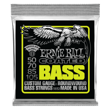 Ernie Ball 3832 струны для бас-гитары Coated Bass Regular Slinky (50-70-85-105) покрытые спец. сплав