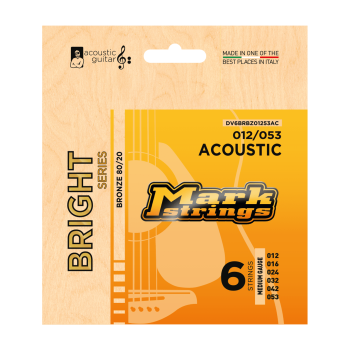 Markbass Bright Series DV6BRBZ01253AC струны для акустической гитары, 12-53, бронза 80/20