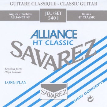 540J Alliance HT Classic Комплект струн для классической гитары, сильное натяжение, посеребренные