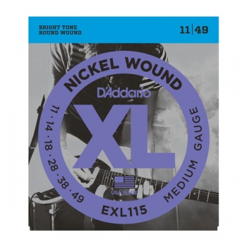 EXL115  струны для  электрогитары, Blues/Jazz Rock, никель, 11-49, D`ADDARIO 