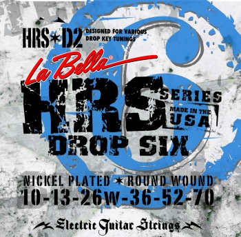 HRS-D2 Hard Rockin Steel Drop Six Комплект струн для электро-гитары.(10-70) / LA BELLA
