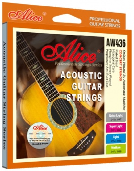 AW436-XL Струны для акустической гитары, шестигранный керн, обмотка из фосфорной бронзы, 010-047