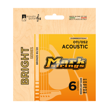 Markbass Bright Series DV6BRBZ01152AC струны для акустической гитары, 11-52, бронза 80/20