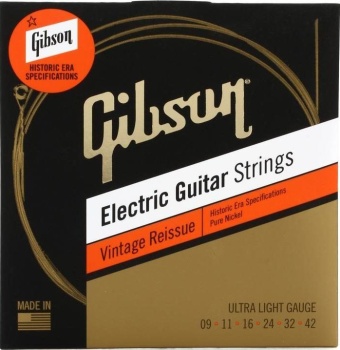 GIBSON SEG-HVR9 VINTAGE REISSUE ELECTIC GUITAR STRINGS ULTRA LIGHT GAUGE струны для эл.гитары 9-42