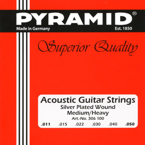 306100 Silver Wound Комплект струн для акустической гитары, 11-50, Pyramid