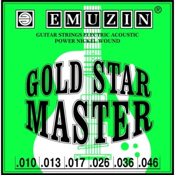 Струны для 6-стр. гитары GOLD STAR MASTER с обм. из нерж. стали /.010-.046/ EMUZIN
