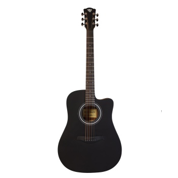 ROCKDALE Aurora D3 C BK Satin акустическая гитара дредноут с вырезом, цвет черный, сатиновое покрыти