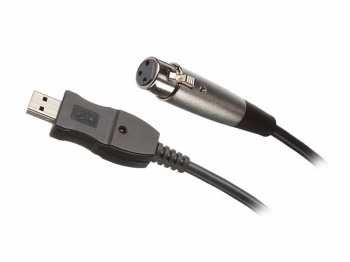 USB-XLR кабель соединительный, для подключения микрофона к компьютеру, USB A male < = 3,0м= > XLR 