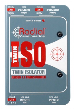 Radial TWIN ISO  2-х канальный изолятор, 100% защита от эл. магн. наводок, вх 2x XLR, выход 2x XLR