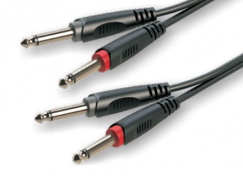 RACC100/3 Аудио-кабель, D:4x8mm., 2x1x0,14mm2, Экр.:90%, (2 x 6,3 - 2 x 6,3) / ROXTONE