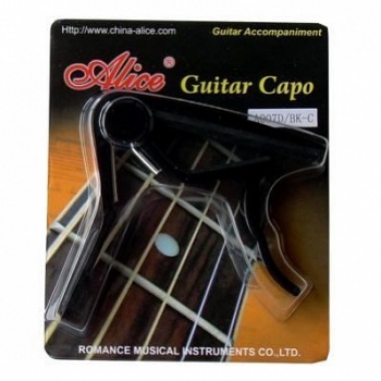 A007D/BK-C Каподастр для классической гитары, металлический на пружине, быстрозажимной, черный