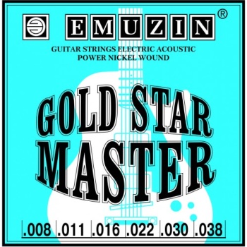 Струны для 6-стр. гитары GOLD STAR MASTER с обм. из нерж. стали /.008-.038/