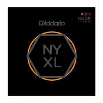 NYXL1059 NYXL Комплект струн для 7-струнной электрогитары, никелированные, Regular Light, 10-59, D'A