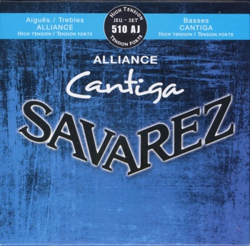 510AJ Комплект струн для классической гитары ALLIANCE CANTIGA BLUE сильного натяжения Savarez