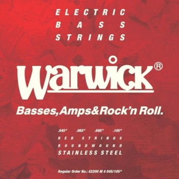 Warwick 42200 M 4 струны для бас-гитары Red Label 45-105, сталь