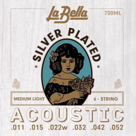 700ML Medium Light Комплект посеребренных струн для акустической гитары 11-52 / LA BELLA
