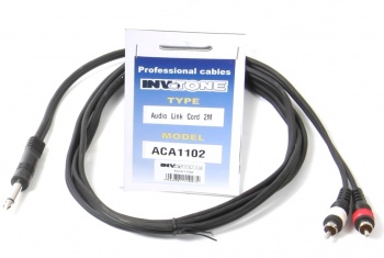 Invotone ACA1102 - аудио кабель, 6,3 джек моно <-> 2 x RCA, длина 2 м