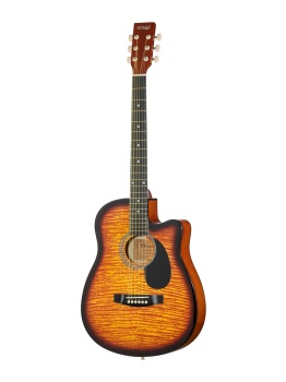 LF-3800CT-SB Фольковая 6-струнная гитара 38" с вырезом. Верхняя дека - ламинат, задняя дека и обечай
