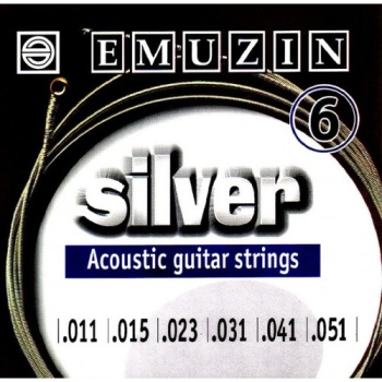 Струны для 6-стр. гитары с обм. из посеребр. меди SILVER /.011 - .051/ EMUZIN