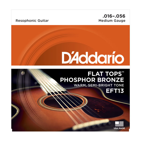 EFT13 FLAT TOPS Струны для акустической гитары фосфорная бронза, полу-плоская оплетка, 16-56