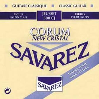 500CJ Комплект струн для классической гитары SAVAREZ CRISTAL CORUM BLUE сильного натяжения