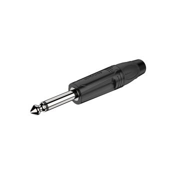 ROXTONE RJ2P-BN Разъем  jack 1/4" моно с резиновым держателем под кабель, цвет: черный