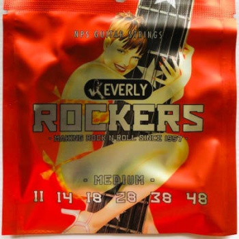 9011 Rockers Комплект струн для электрогитары, никелированные, 11-48, Everly