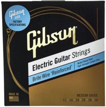 GIBSON SEG-BWR11 BRITE WIRE REINFORCED ELECTIC GUITAR STRINGS MEDIUM GAUGE струны для эл.гитары11-50